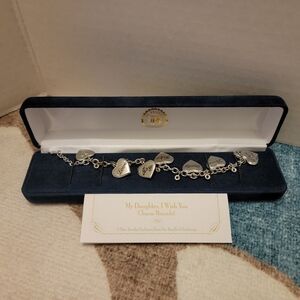 The Bradford Exchange Silver Heart Charm Bracelet